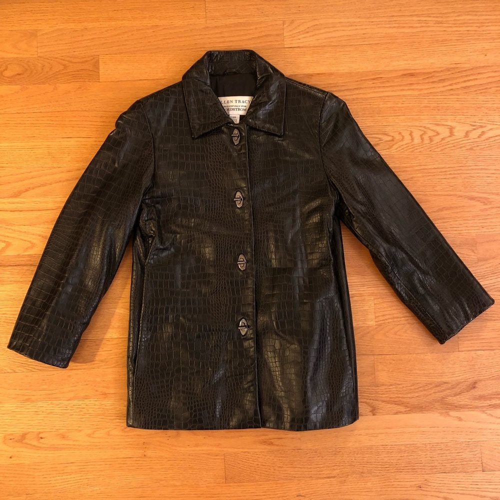 Vintage Alligator Print Leather Jacket